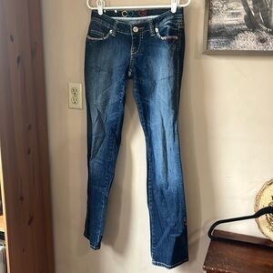 Vintage Coogi Blue Rhinestone Embellished Low Rise Jeans Size 5/6